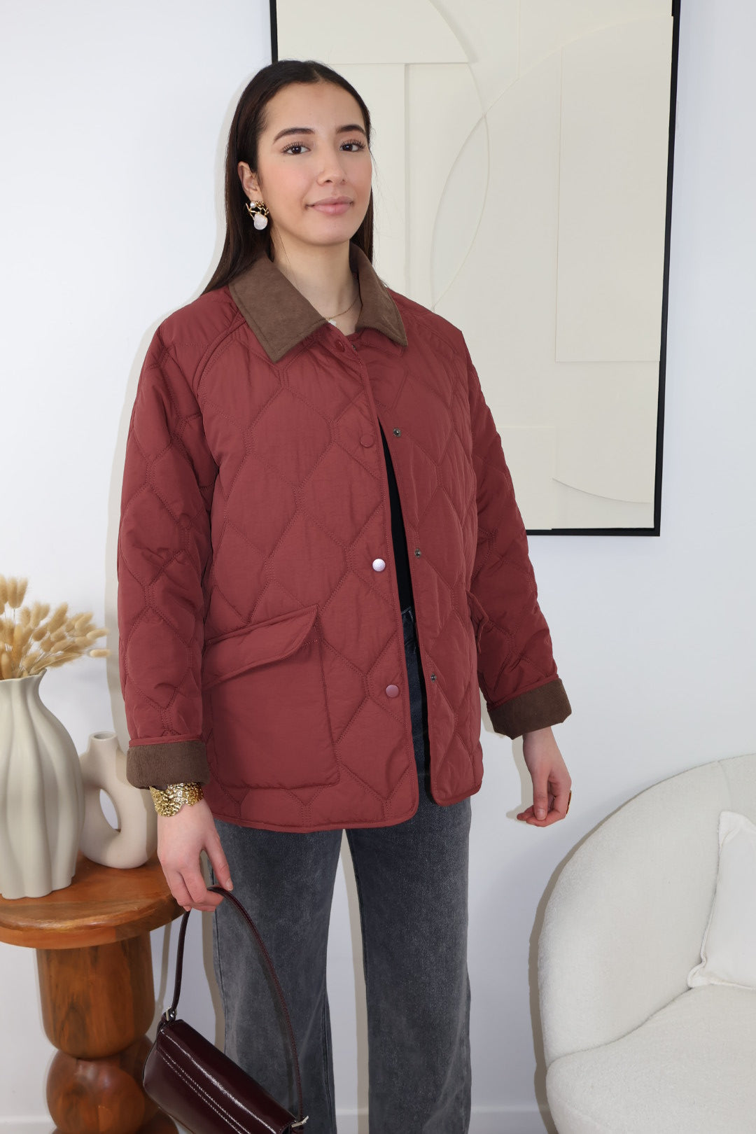 ISABELLA BURGUNDERSTEPPJACKE