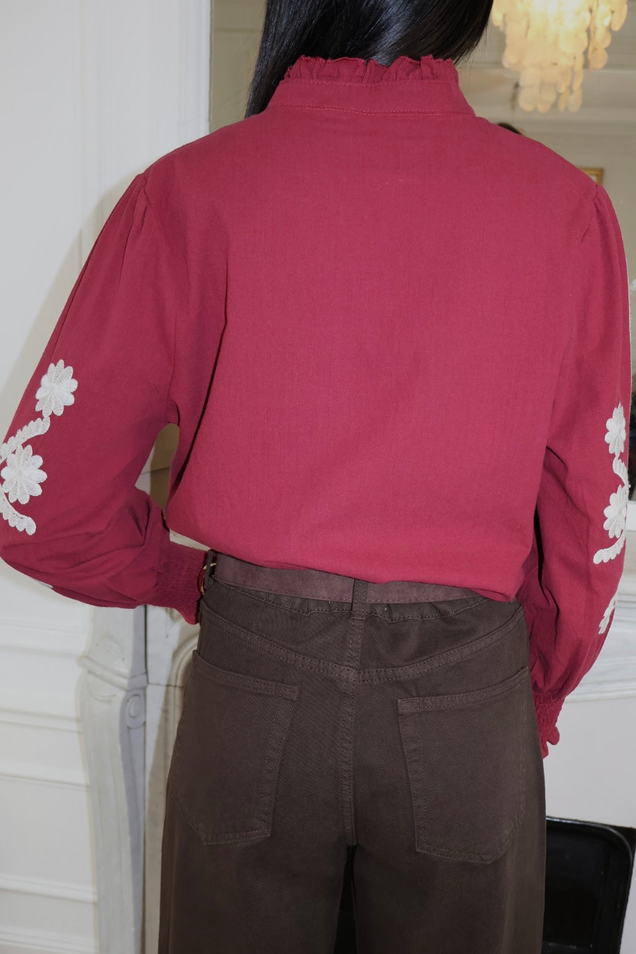 CÉLINE BORDEAUX BLUSE