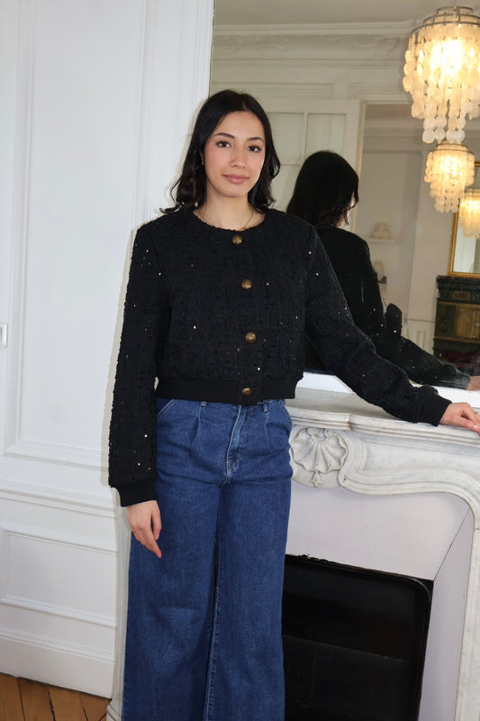 SHORT SEQUIN BOMBERS