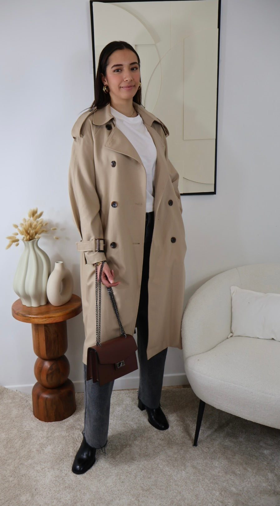 BEIGE/KAMEL-TRENCHCOAT