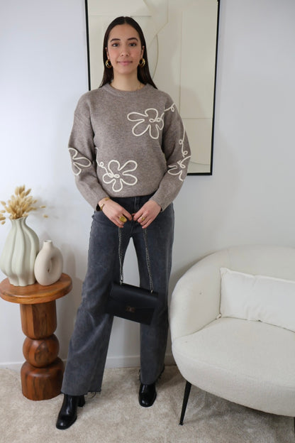 MIRA TAUPE-PULLOVER