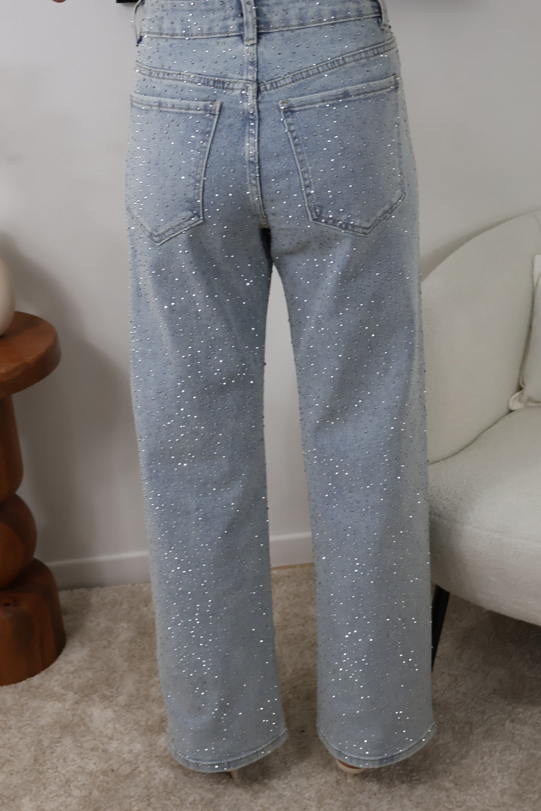 WIDE LEG RHINESTONE JEAN