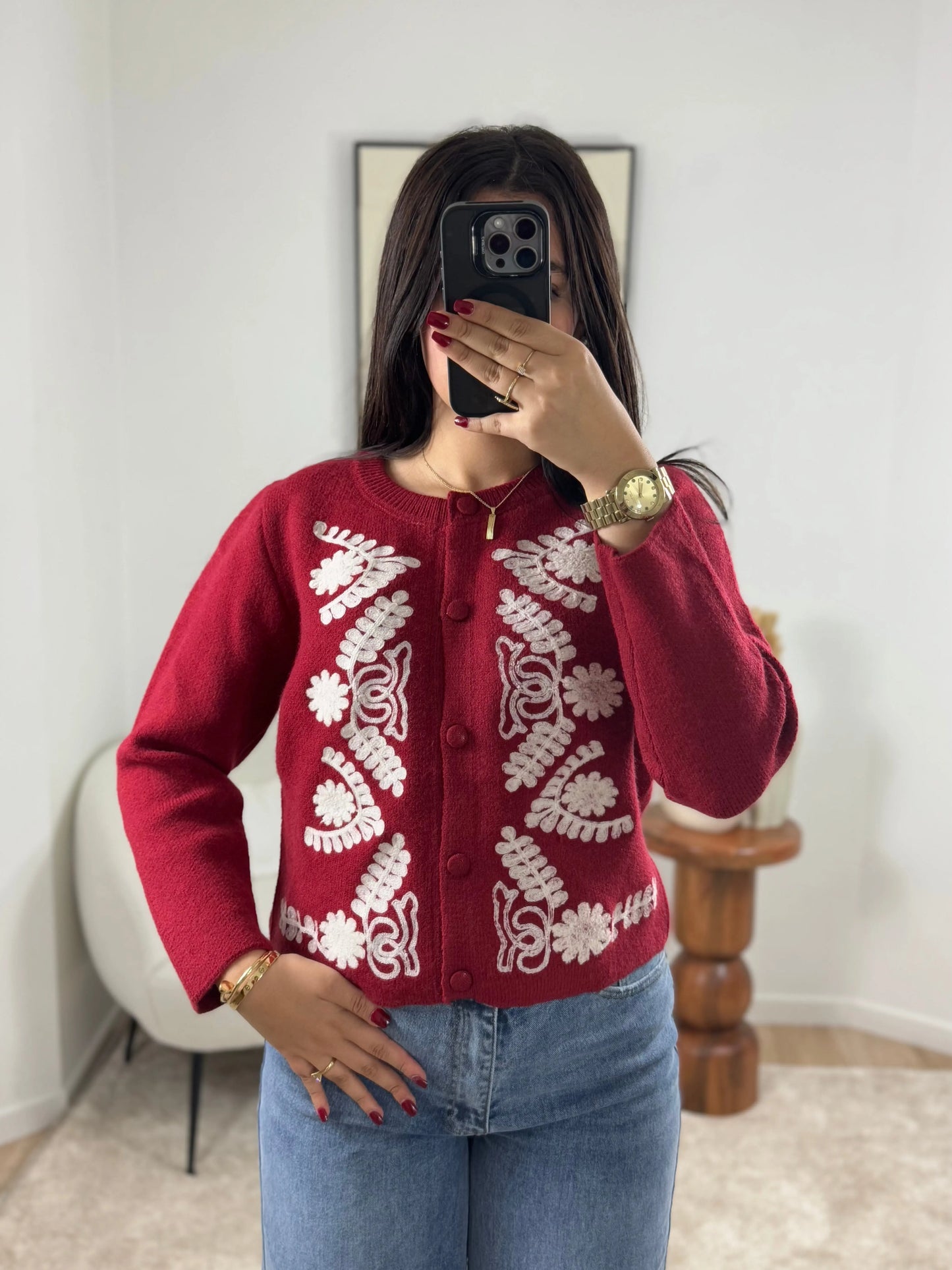 GILET BORDEAUX BORDÉ Noza & Co