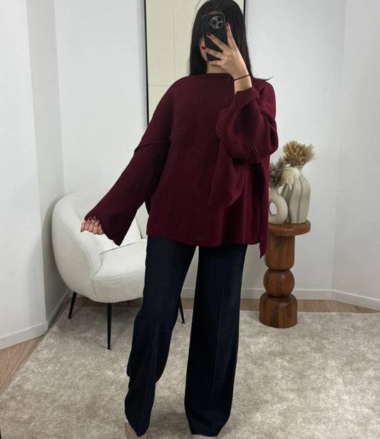GILET ÉCHARPE BORDEAUX LINA Noza & Co
