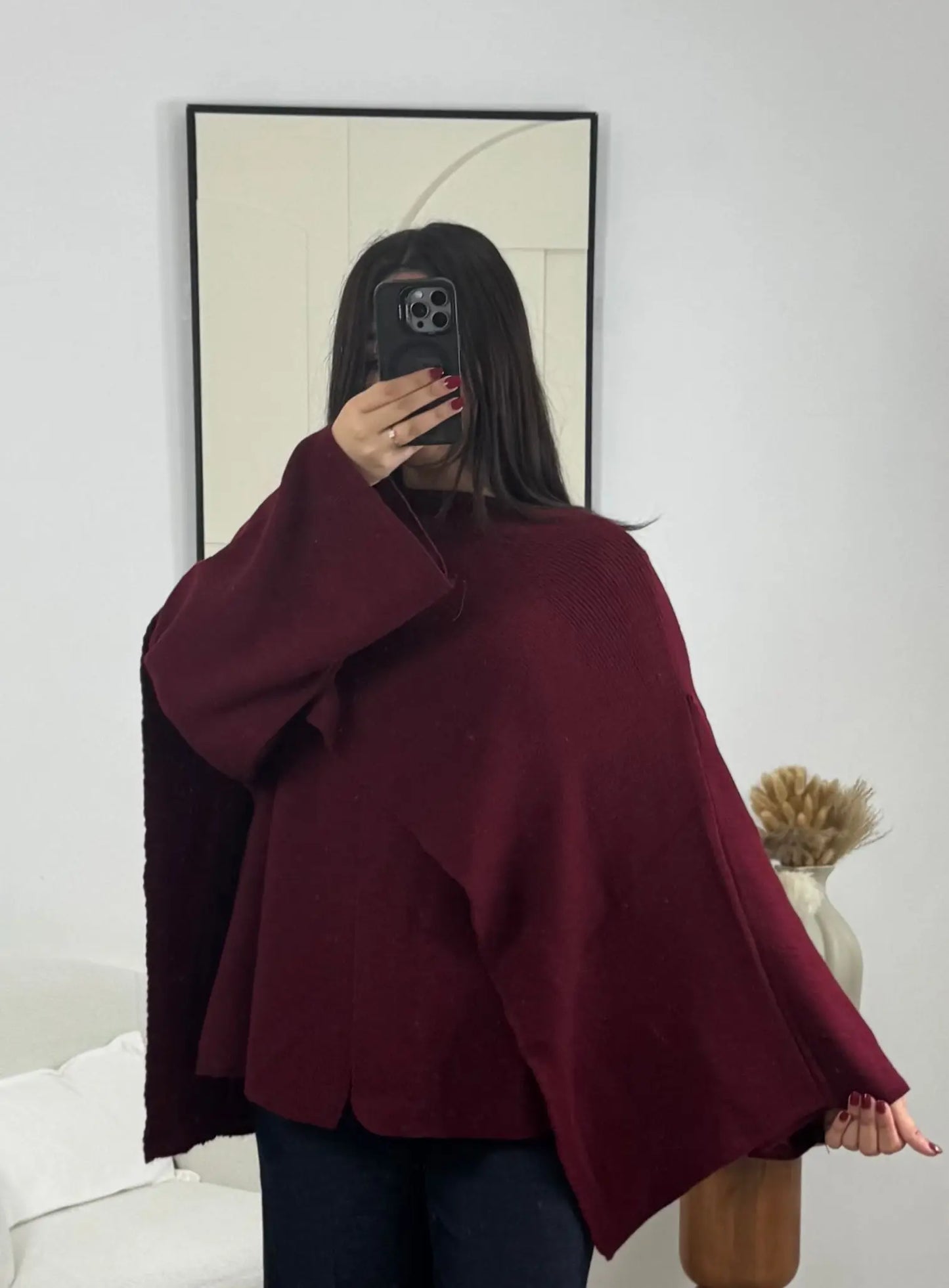 GILET ÉCHARPE BORDEAUX LINA Noza & Co