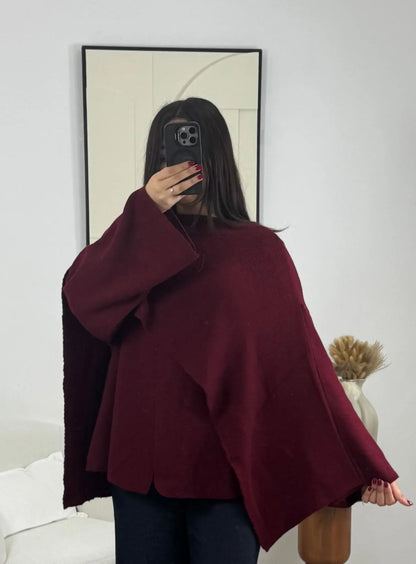 GILET ÉCHARPE BORDEAUX LINA Noza & Co