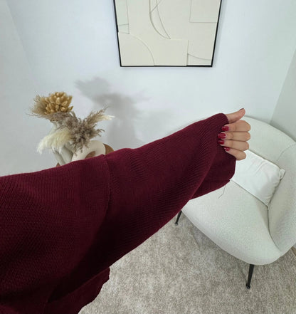 GILET ÉCHARPE BORDEAUX LINA Noza & Co