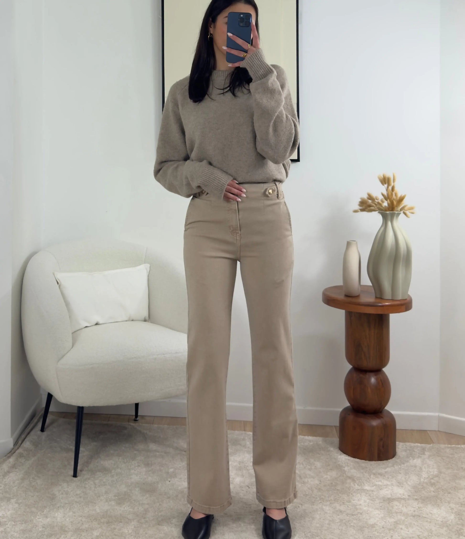JEAN FLARE BEIGE MAYA Noza & Co
