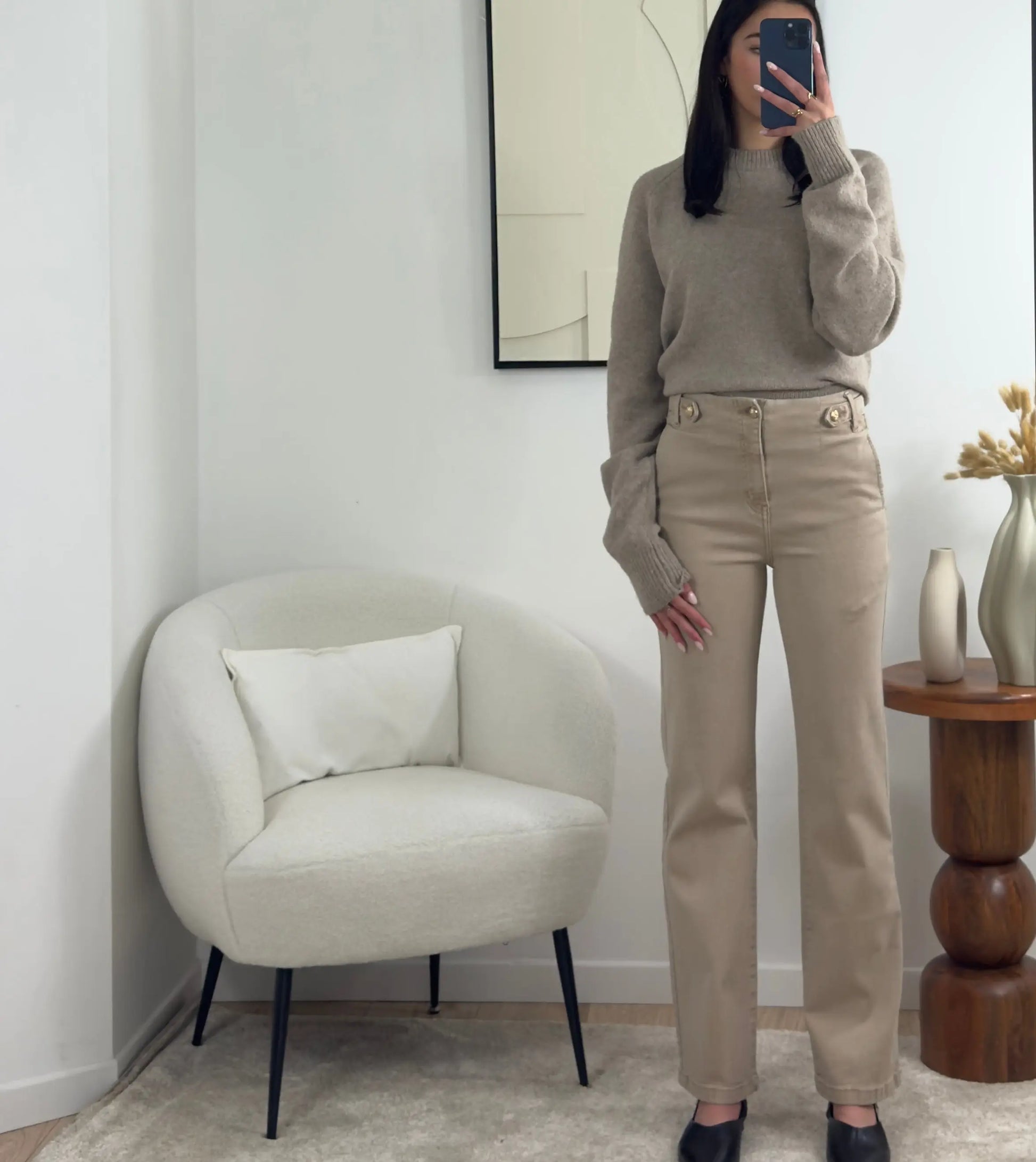 JEAN FLARE BEIGE MAYA Noza & Co