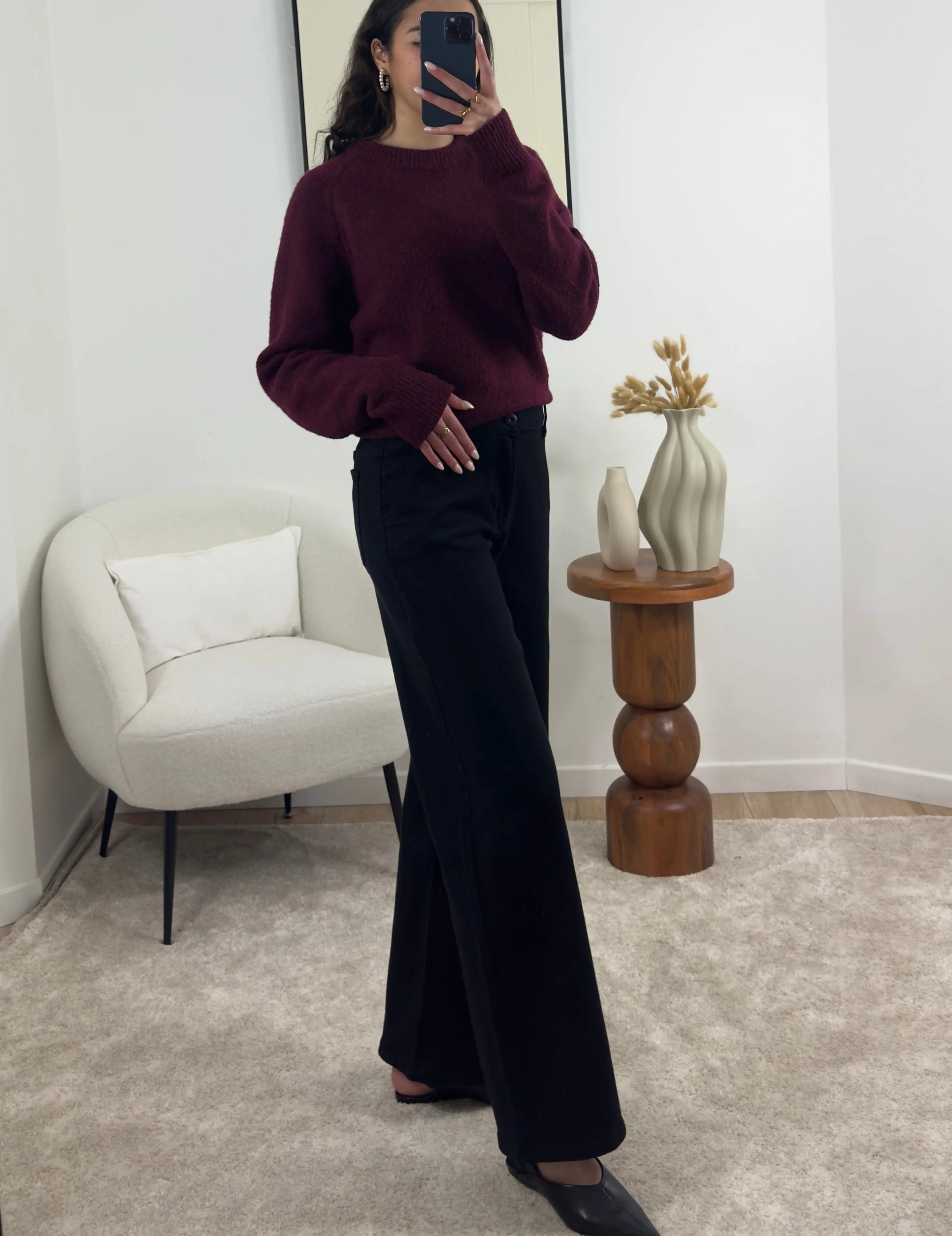 JEAN WIDE LEG NOIR LAURA Noza & Co
