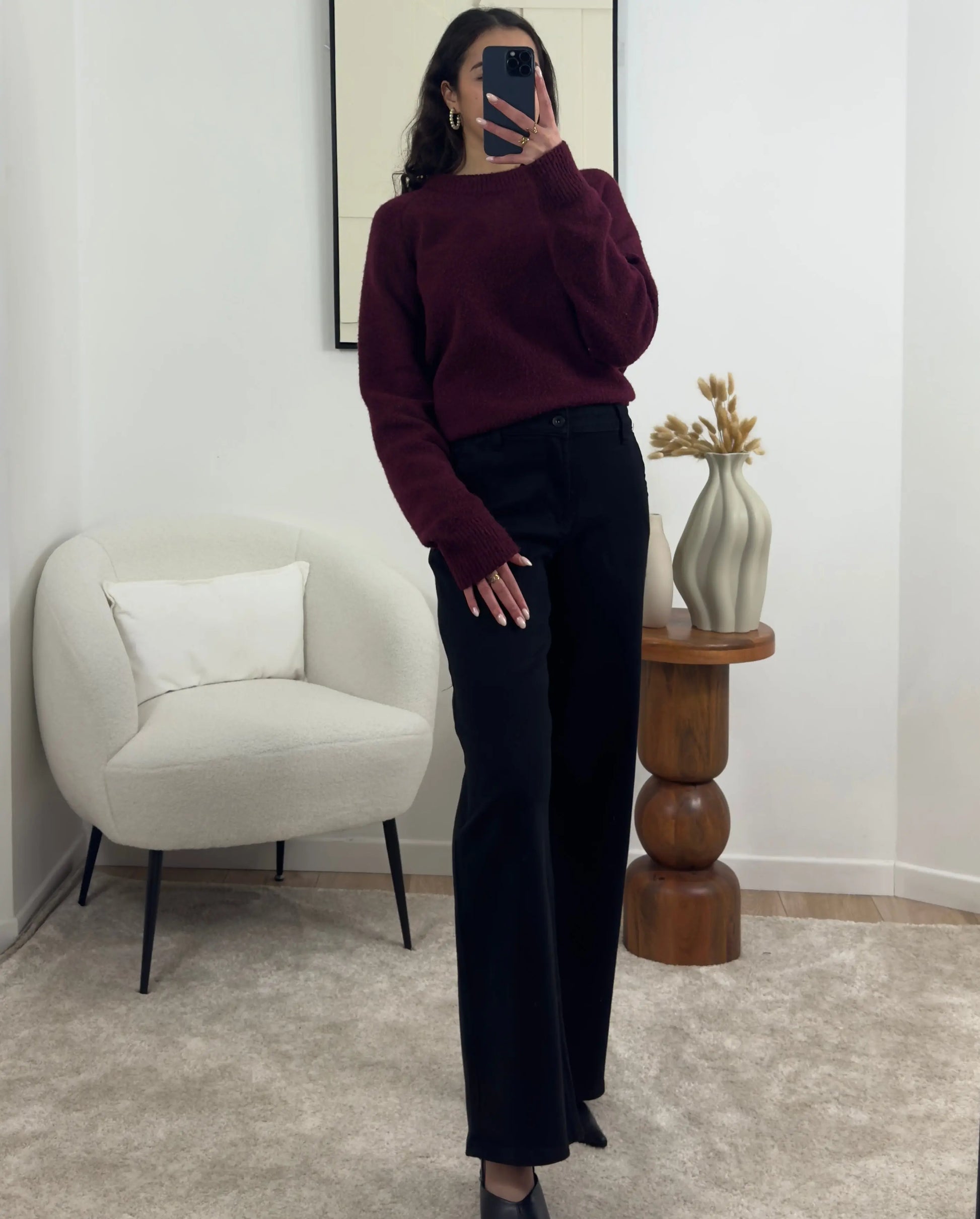 JEAN WIDE LEG NOIR LAURA Noza & Co