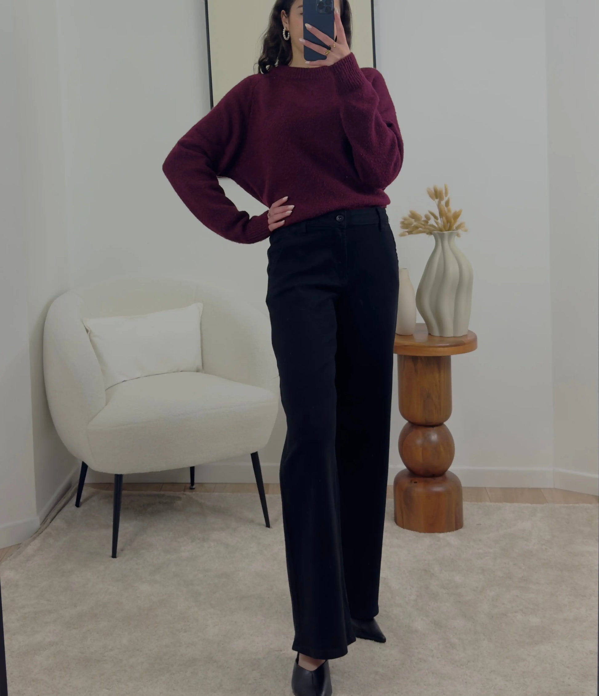 JEAN WIDE LEG NOIR LAURA Noza & Co