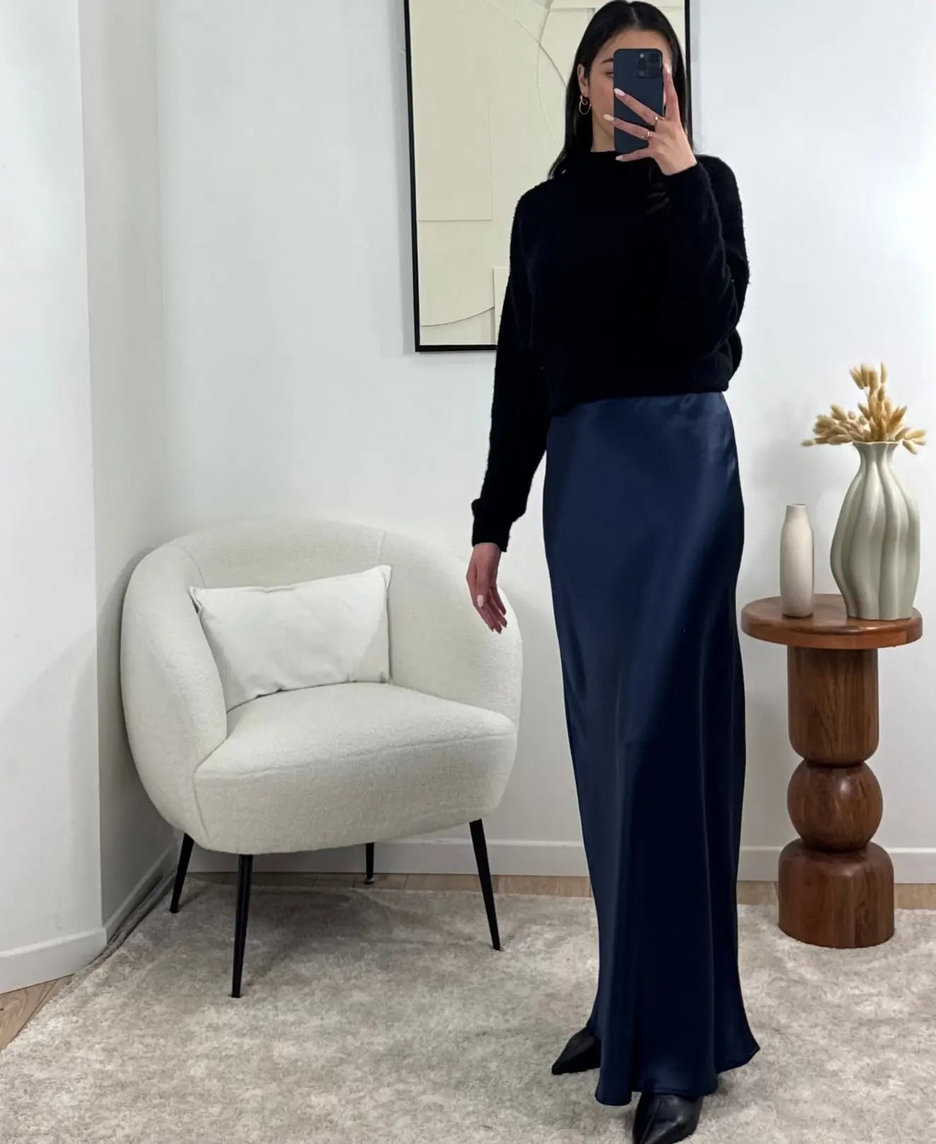 JUPE EXTRA LONGUE MARINE ALMA Noza & Co