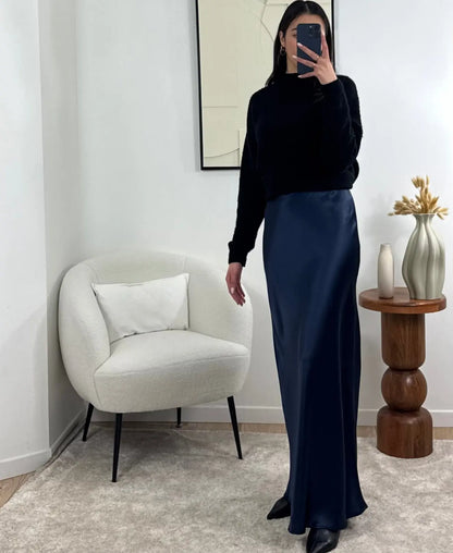 JUPE EXTRA LONGUE MARINE ALMA Noza & Co
