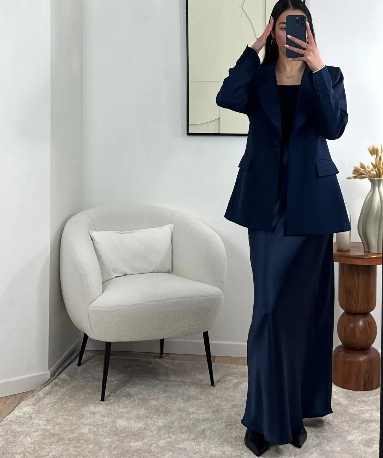 JUPE EXTRA LONGUE MARINE ALMA Noza & Co