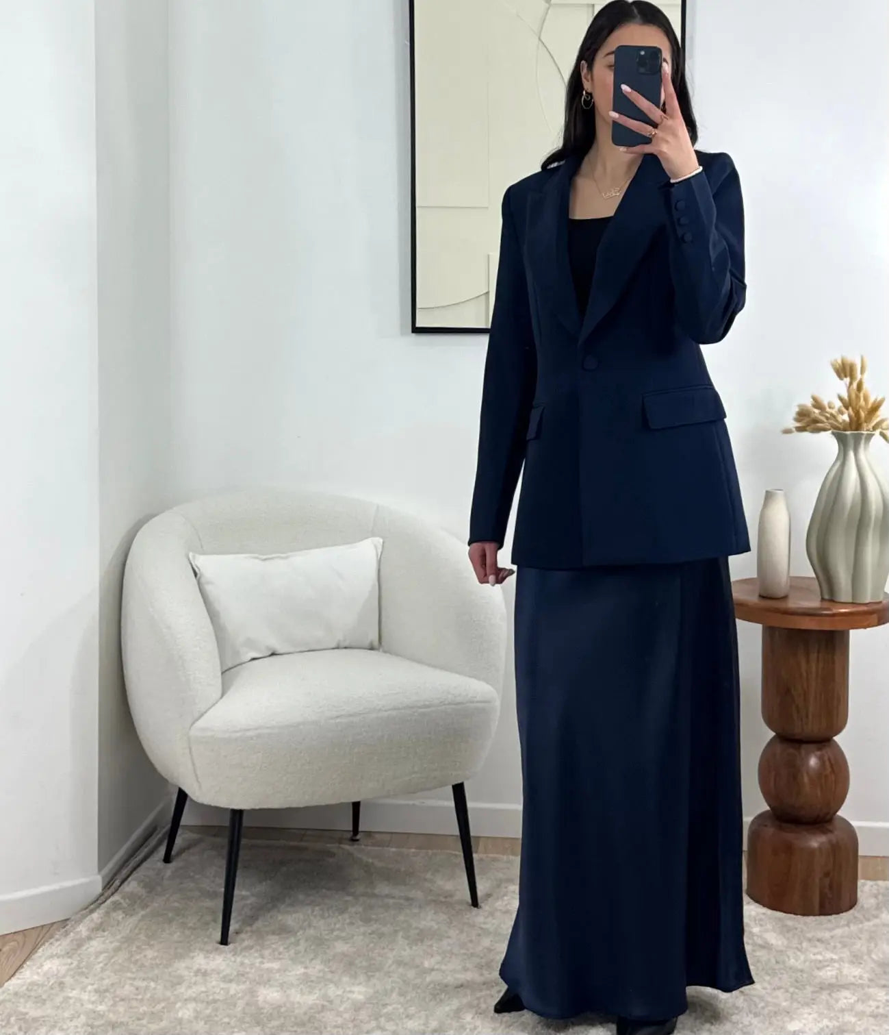 JUPE EXTRA LONGUE MARINE ALMA Noza & Co