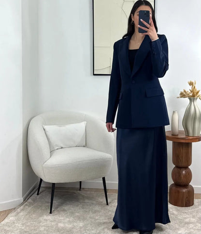 JUPE EXTRA LONGUE MARINE ALMA Noza & Co