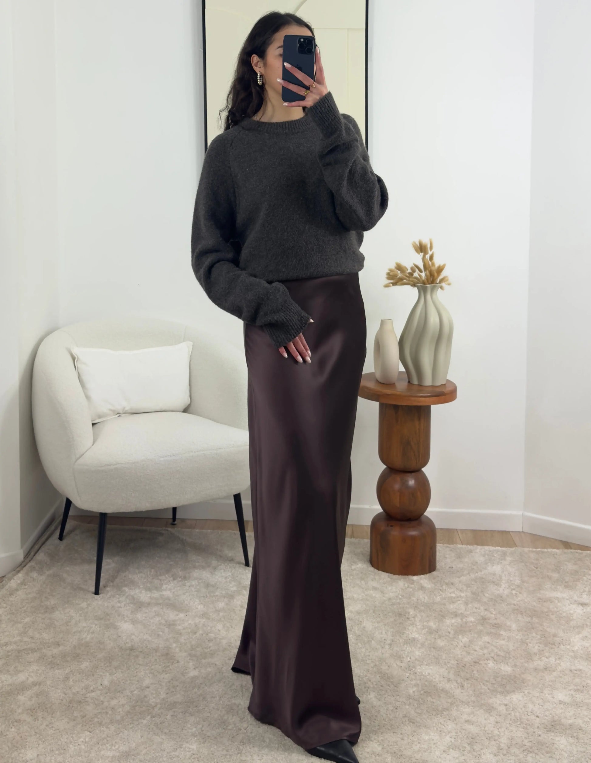 JUPE EXTRA LONGUE MARRON ALMA Noza & Co