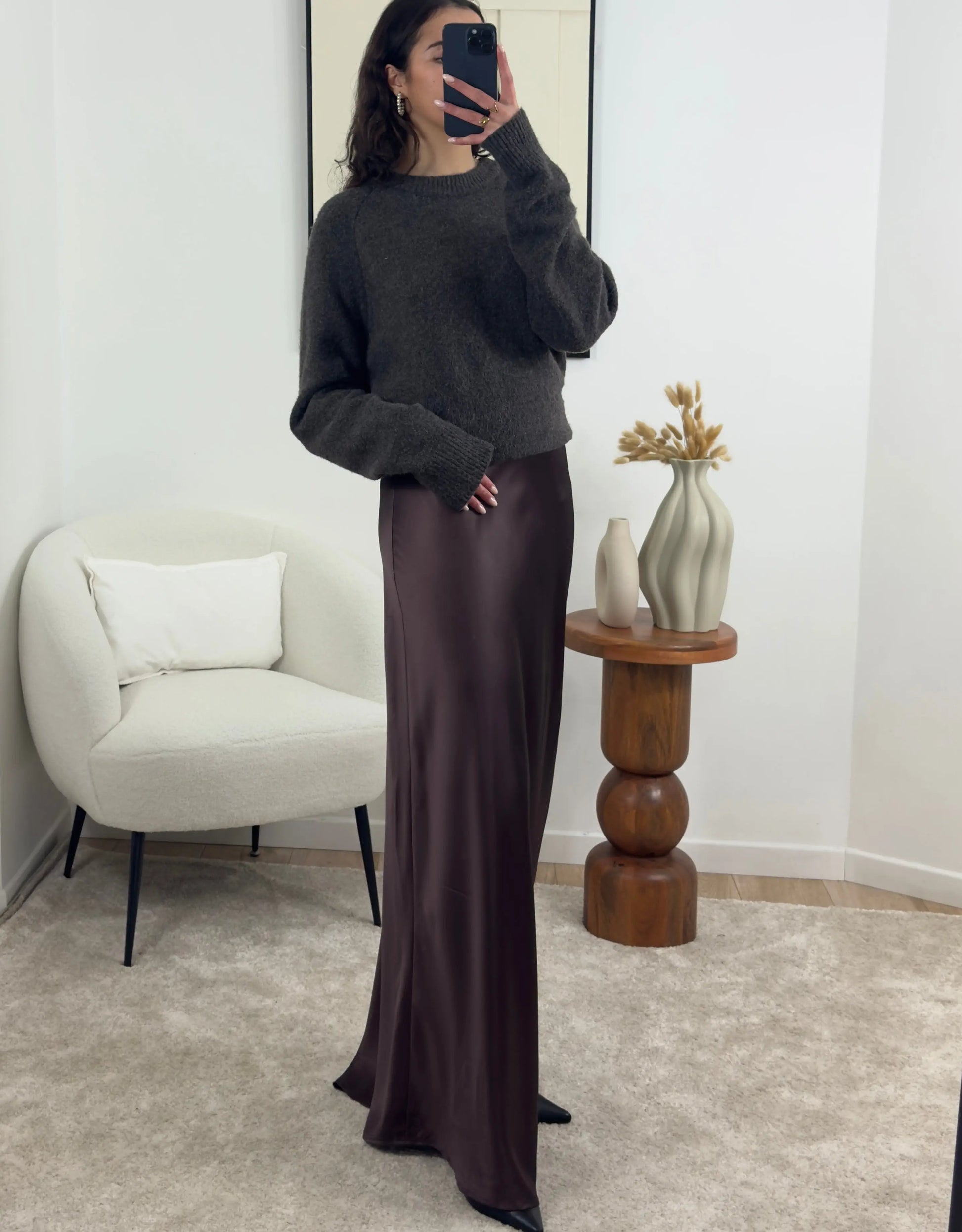 JUPE EXTRA LONGUE MARRON ALMA Noza & Co