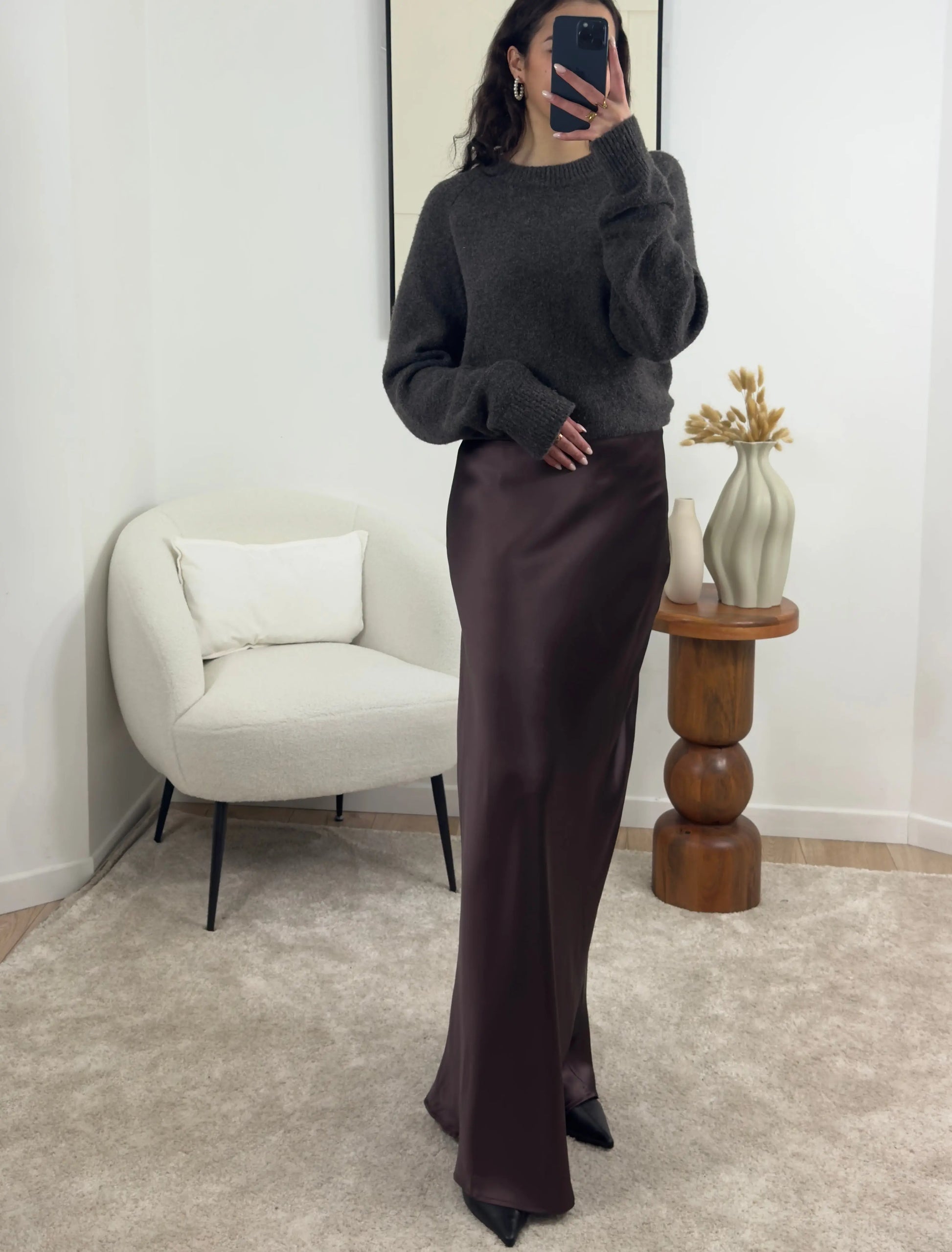 JUPE EXTRA LONGUE MARRON ALMA Noza & Co