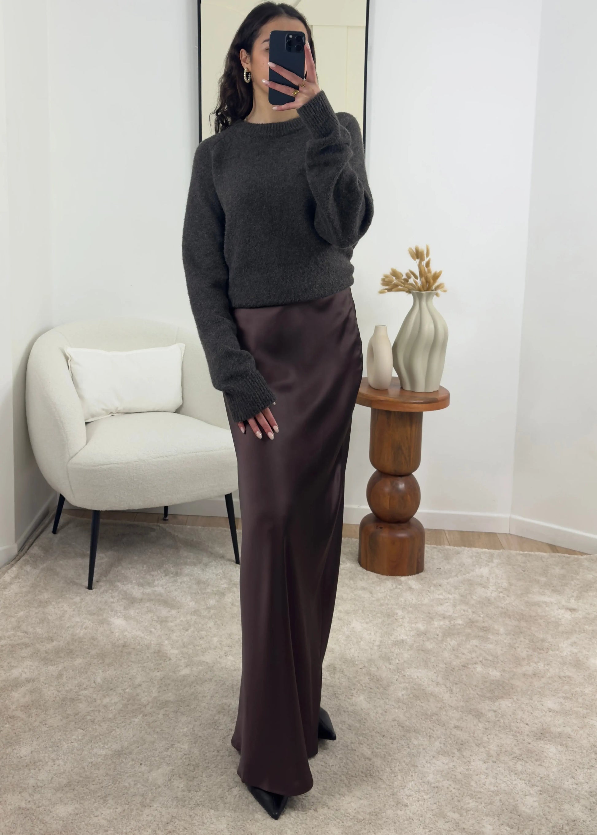JUPE EXTRA LONGUE MARRON ALMA Noza & Co