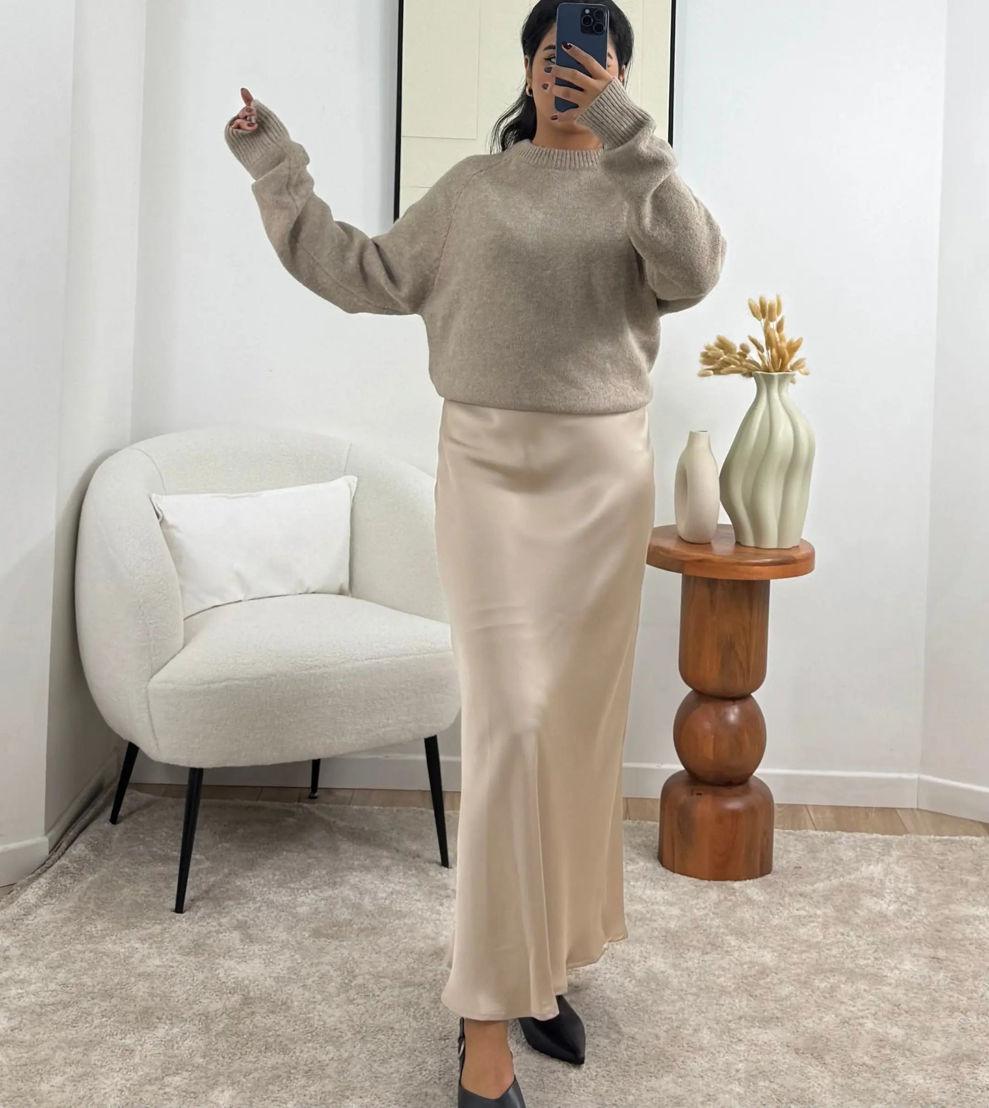 JUPE LONGUE BEIGE GABY Noza & Co