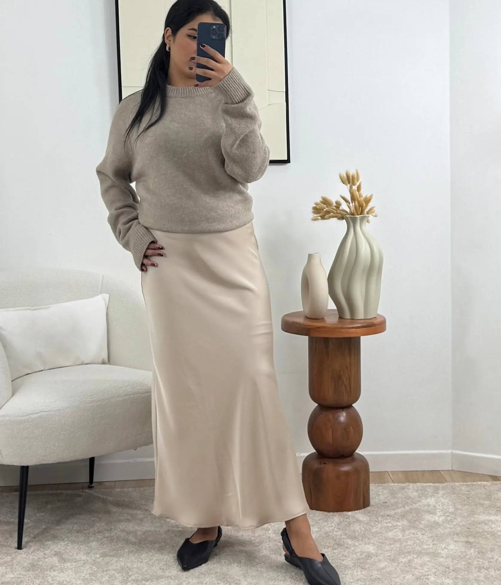JUPE LONGUE BEIGE GABY Noza & Co