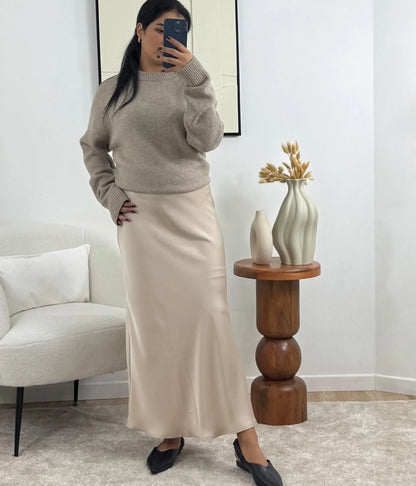 JUPE LONGUE BEIGE GABY Noza & Co