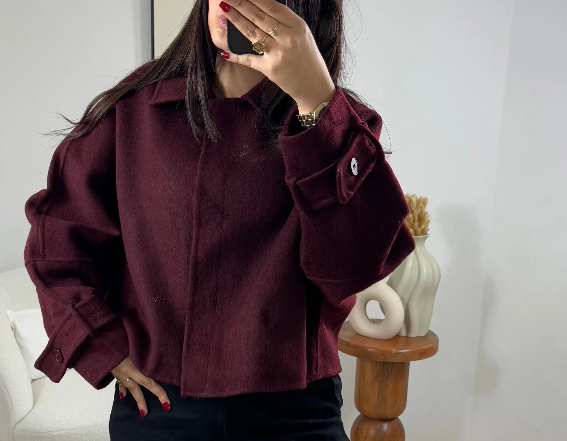 MANTEAU COURT PURE LAINE JADE PREMIUM Noza & Co