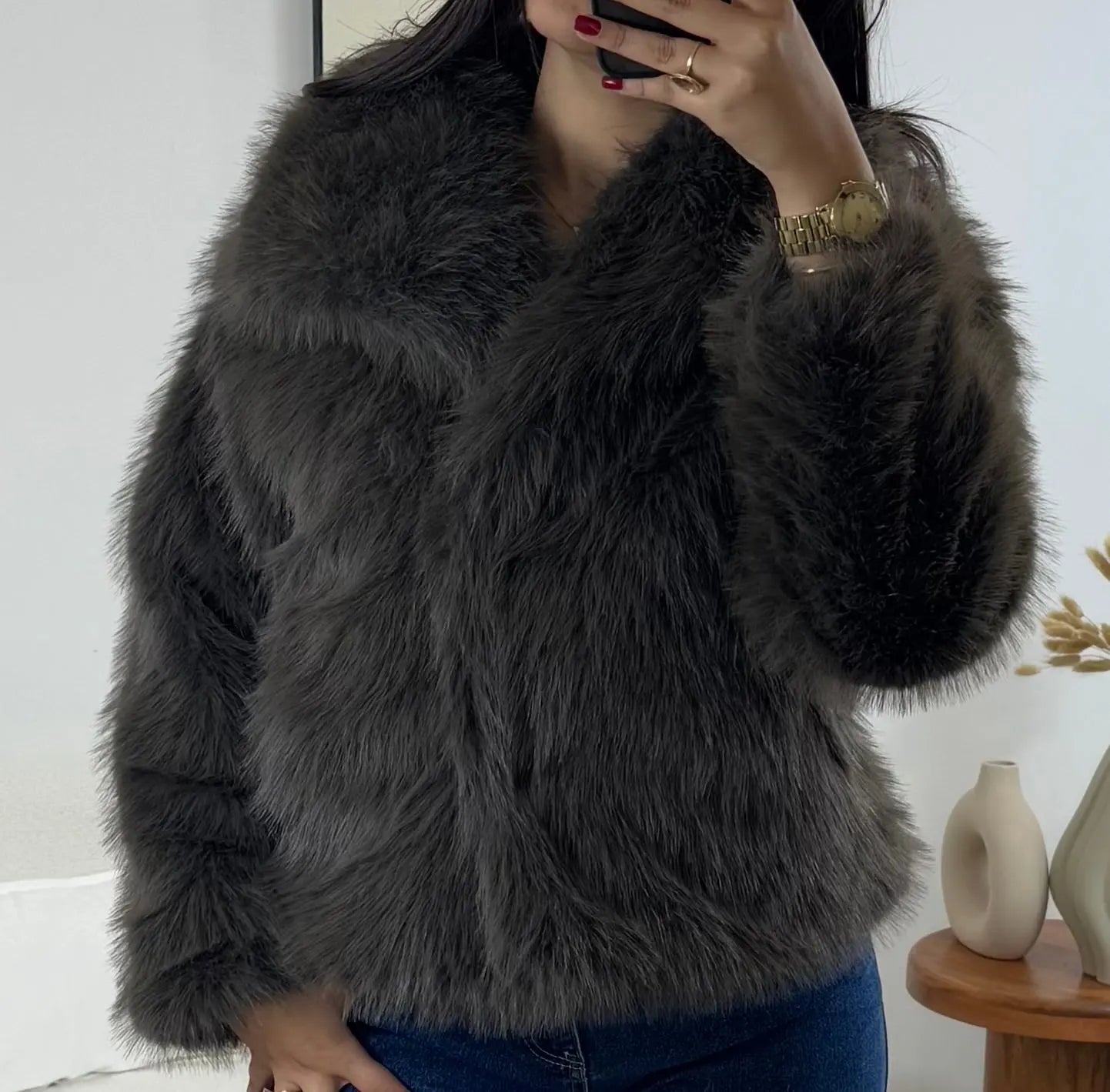 MANTEAU FAUSSE FOURRURE CAFÉ Noza & Co