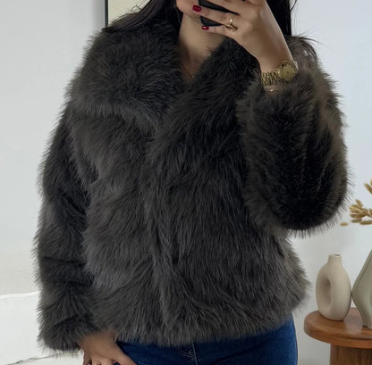 MANTEAU FAUSSE FOURRURE CAFÉ Noza & Co