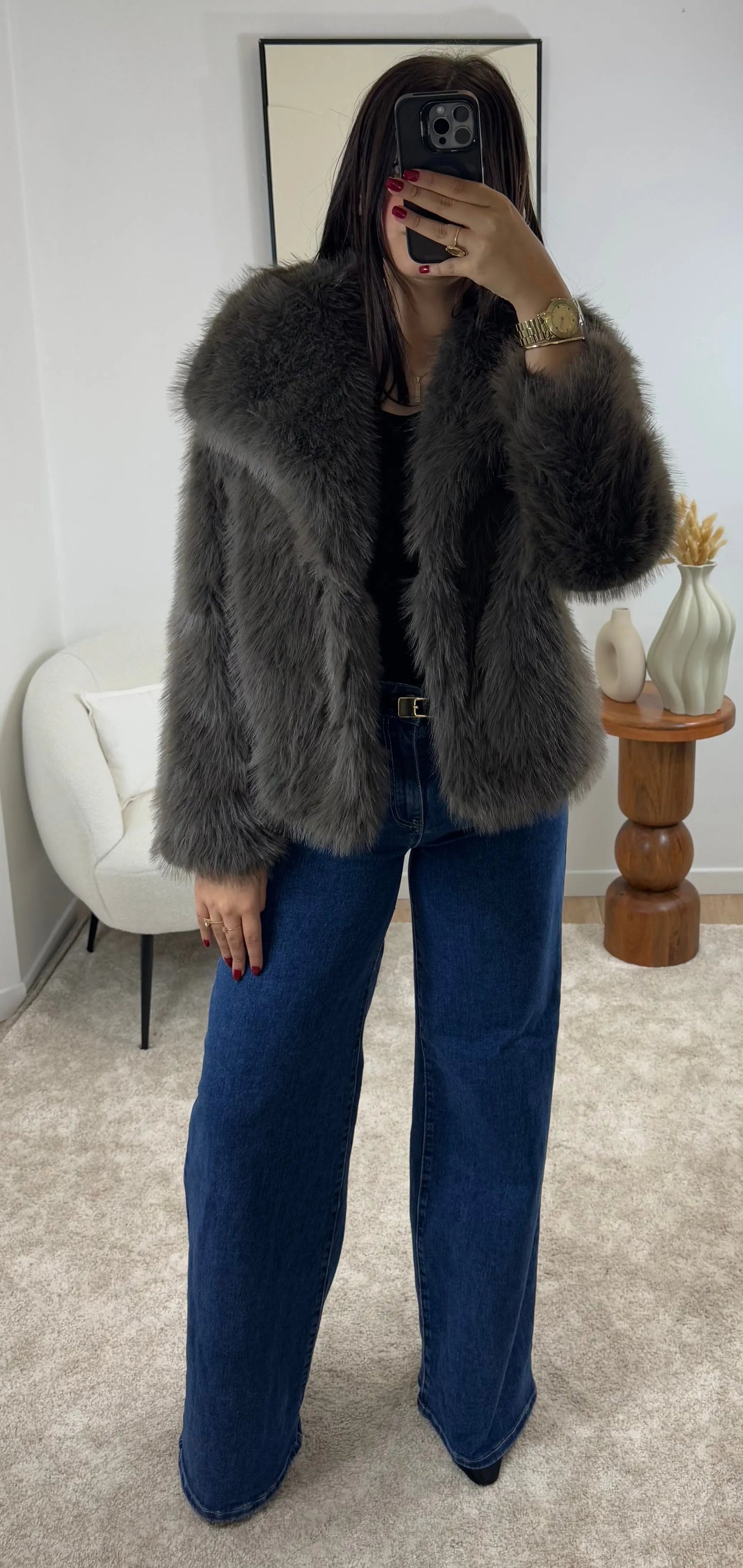 MANTEAU FAUSSE FOURRURE CAFÉ Noza & Co