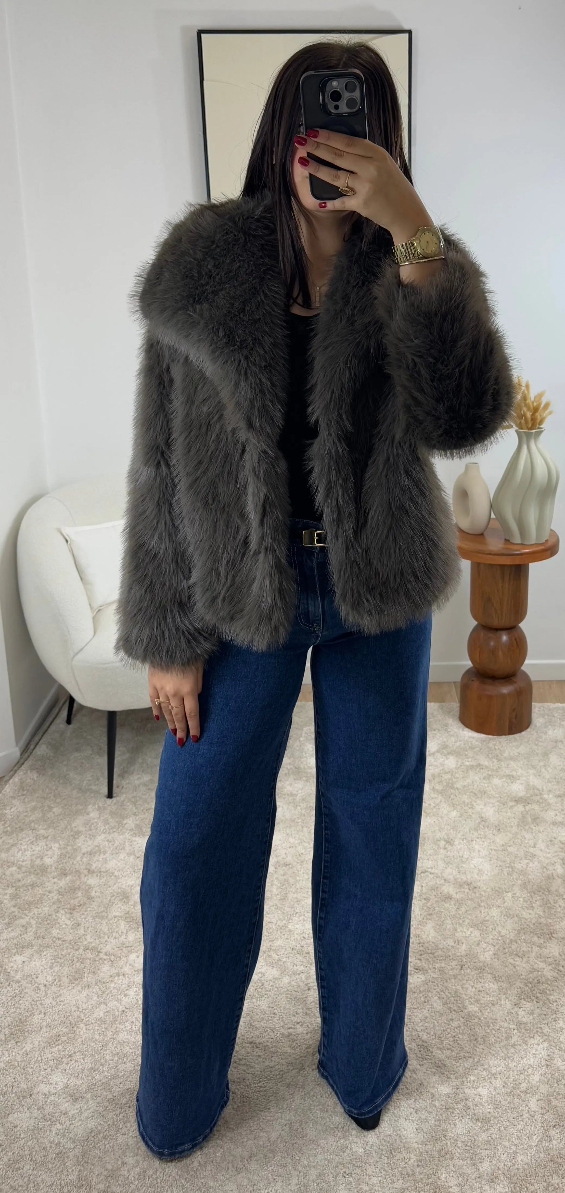 MANTEAU FAUSSE FOURRURE CAFÉ Noza & Co