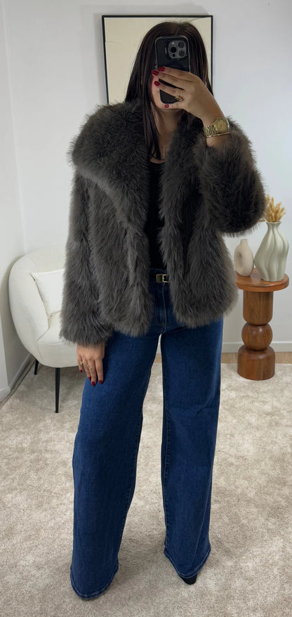 MANTEAU FAUSSE FOURRURE CAFÉ Noza & Co