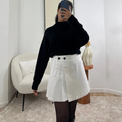 MINI JUPE PLISSÉE À DEUX BOUTONS Noza & Co