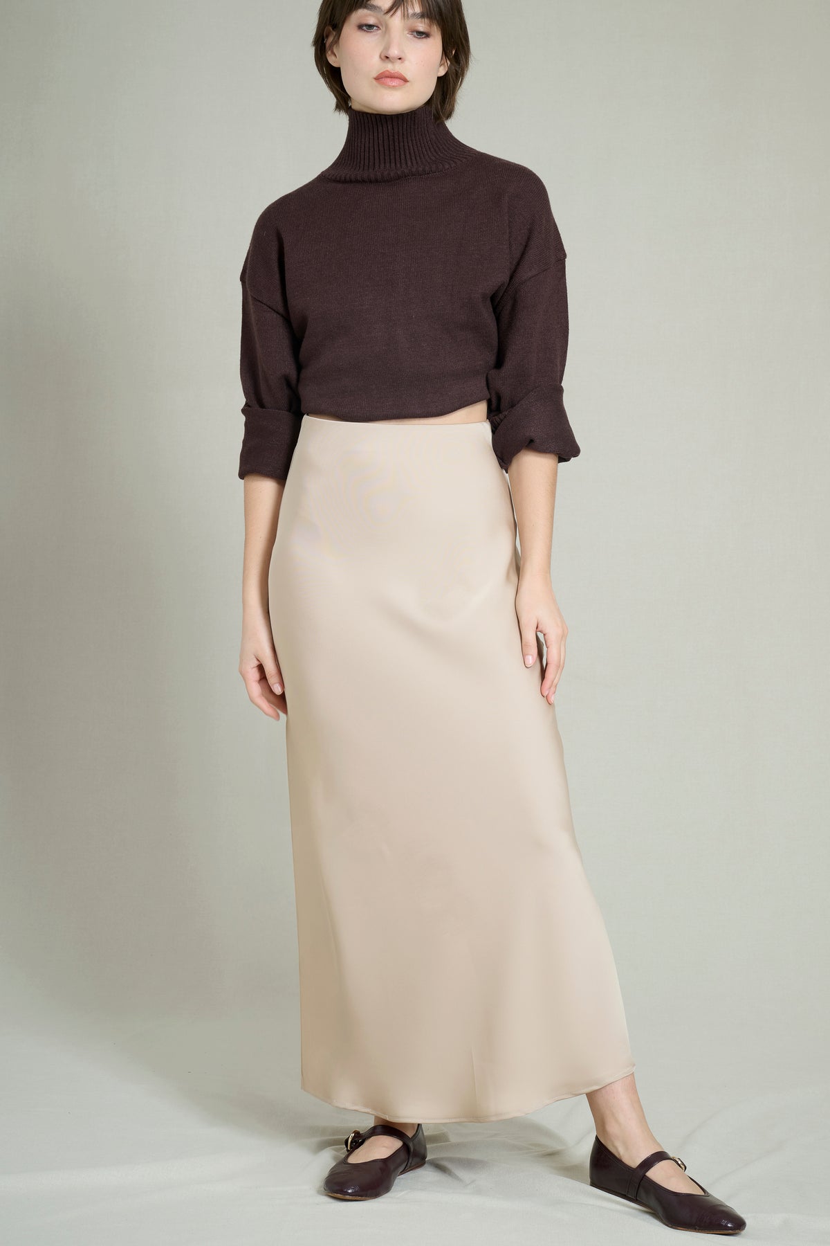 JUPE LONGUE BEIGE GABY