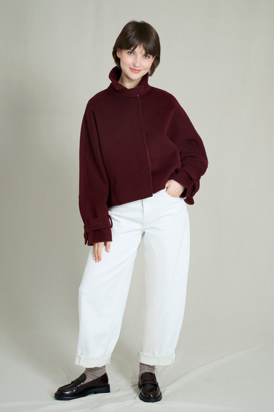 JADE PREMIUM PURE WOOL SHORT COAT