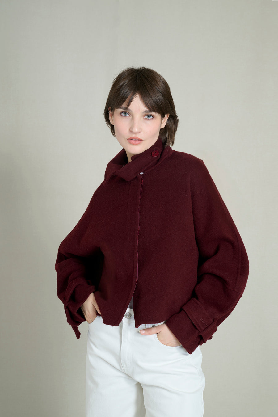 JADE PREMIUM PURE WOOL SHORT COAT