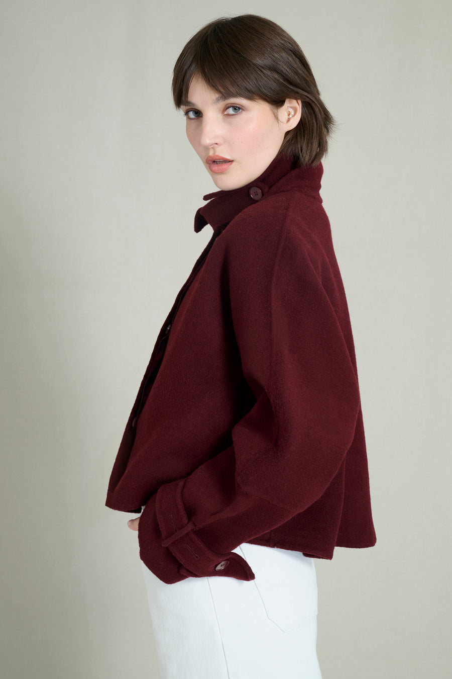 JADE PREMIUM PURE WOOL SHORT COAT