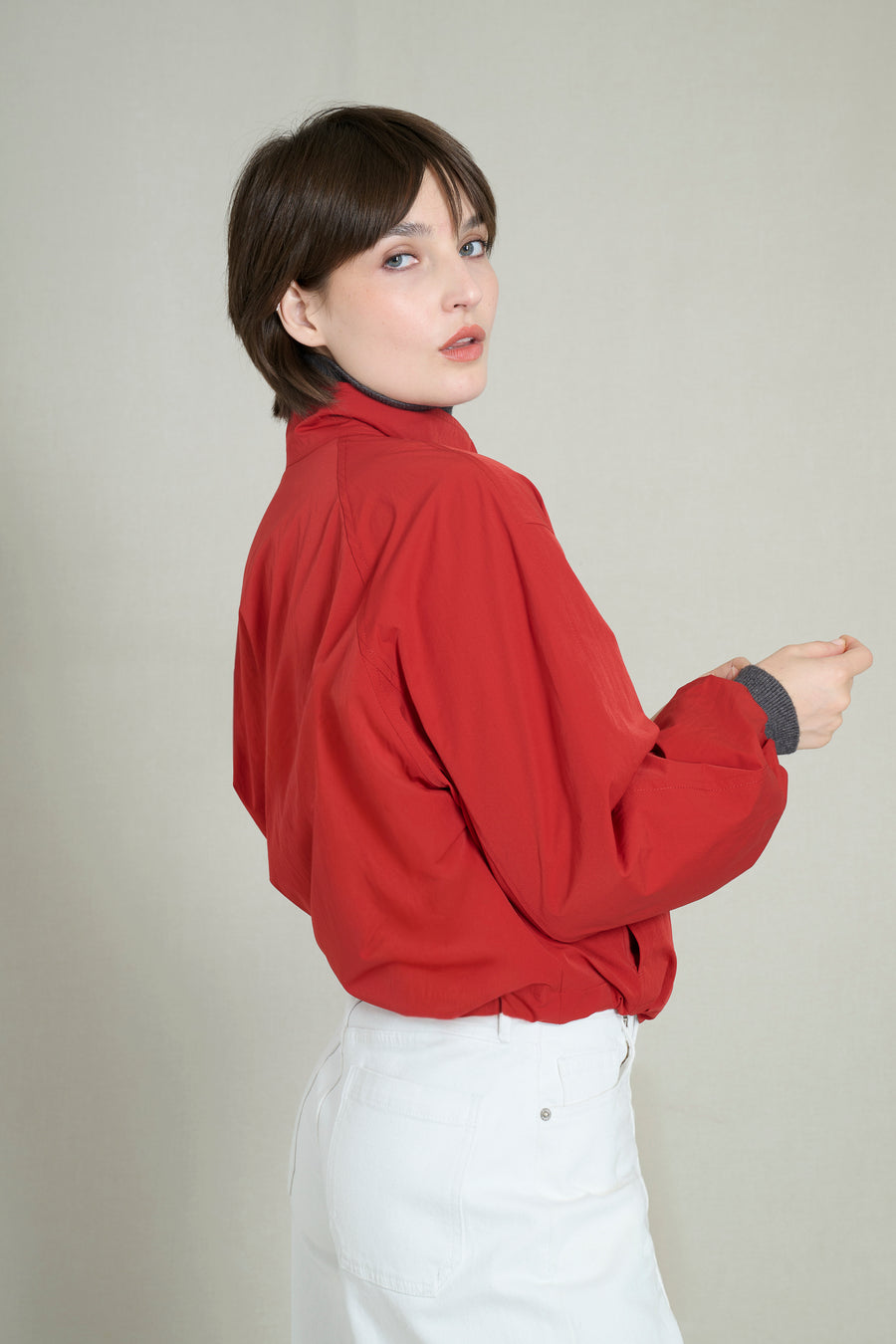 Blouson ultra léger oversize rouge vif