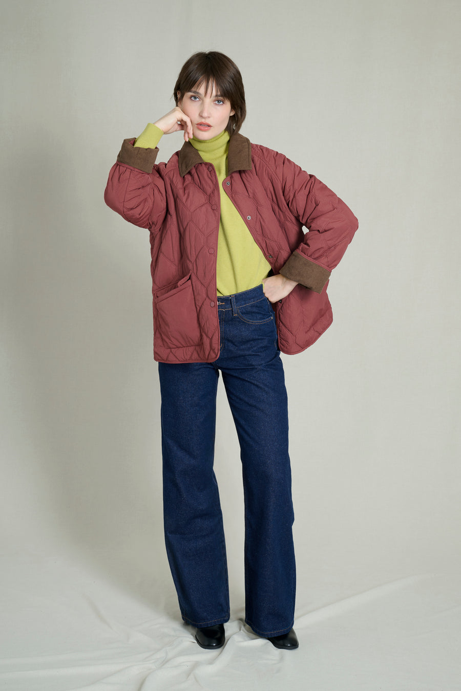 ISABELLA BORDEAUX QUILTED JACKET