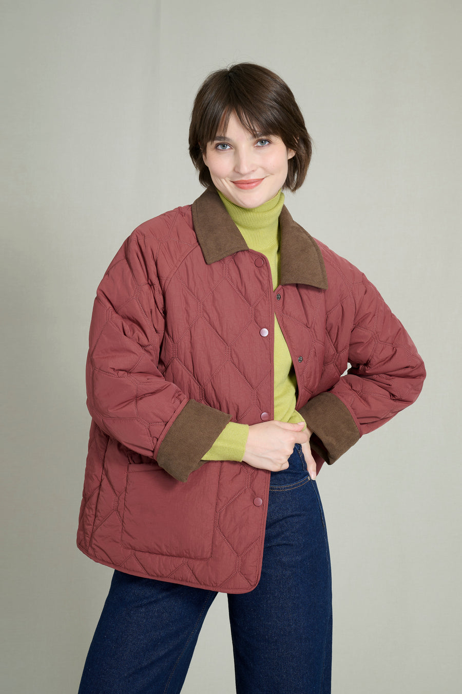 ISABELLA BORDEAUX QUILTED JACKET