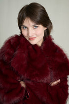 PREMIUM BURGUNDY FAUX FUR COAT