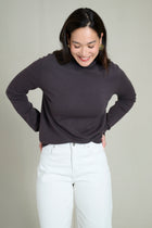 Pull col roulé maille fine sans couture marron