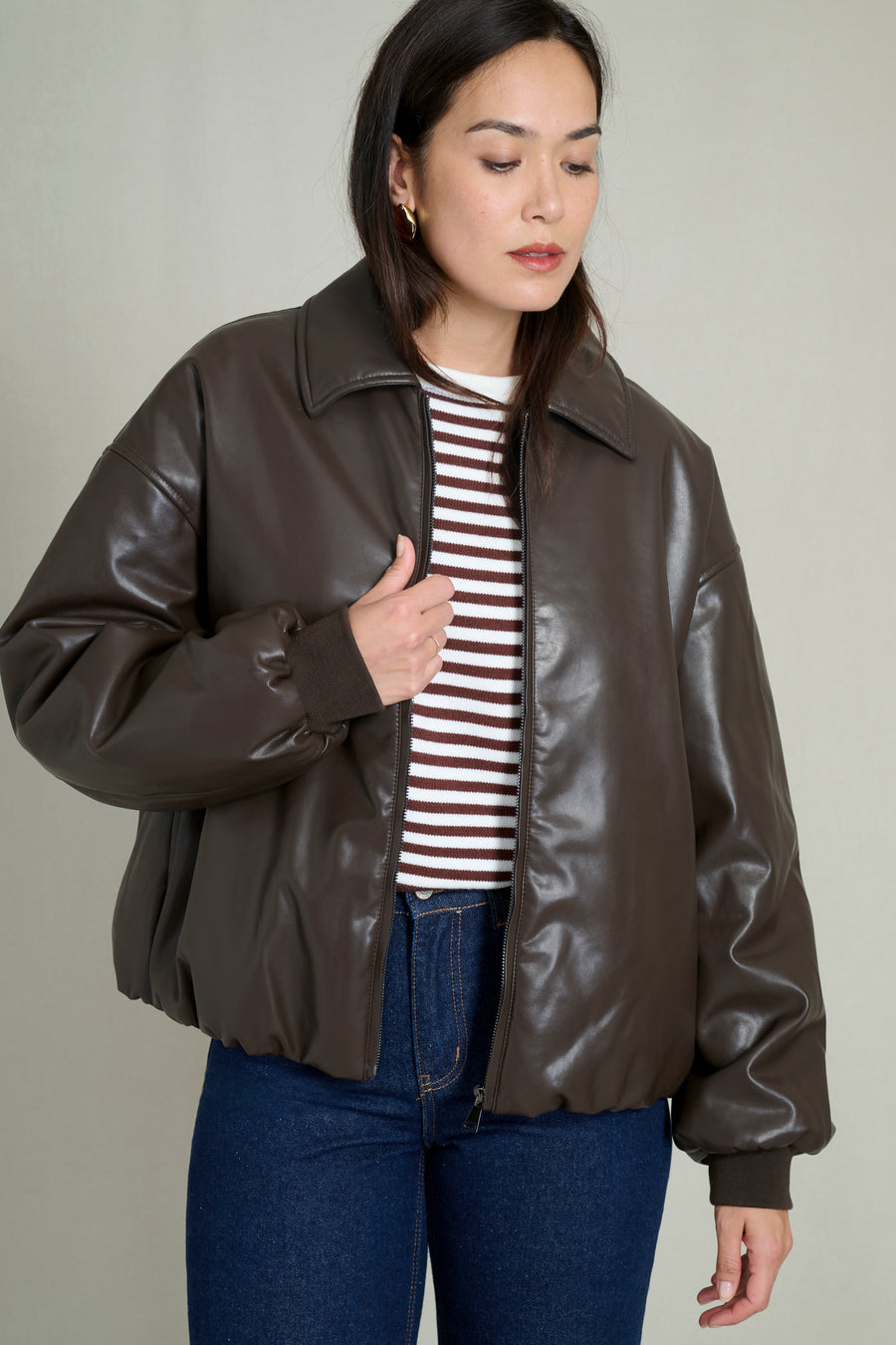 CAZADORA BOMBER CHOCOLATE