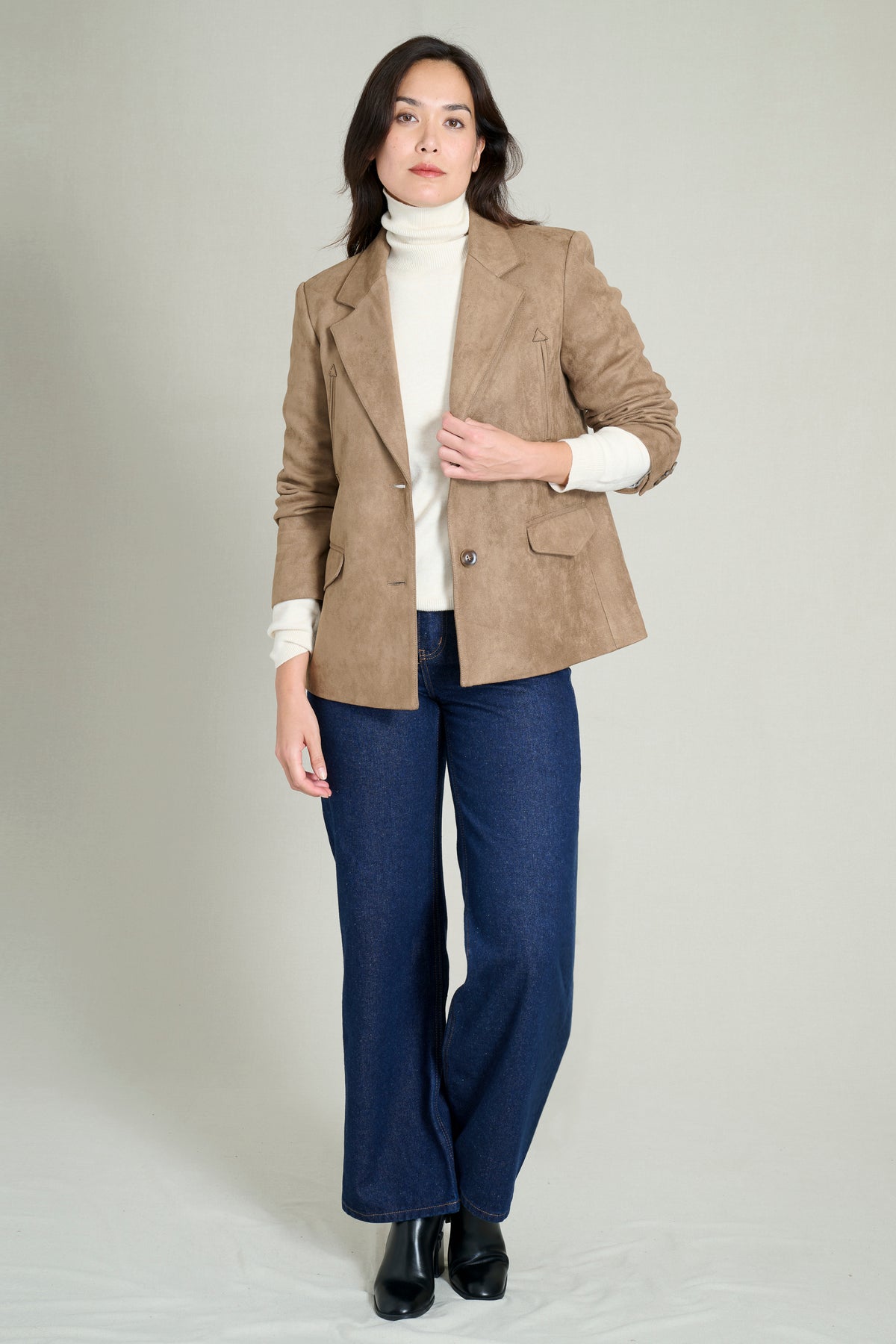Blazer suédine taupe