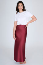ALMA EXTRA LONG BORDEAUX SKIRT