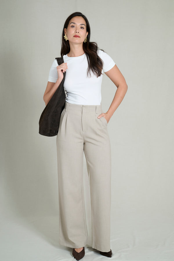 Pantalon fluide taupe