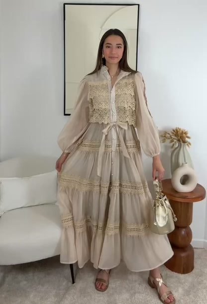 ROBE ORGANZA NUDE